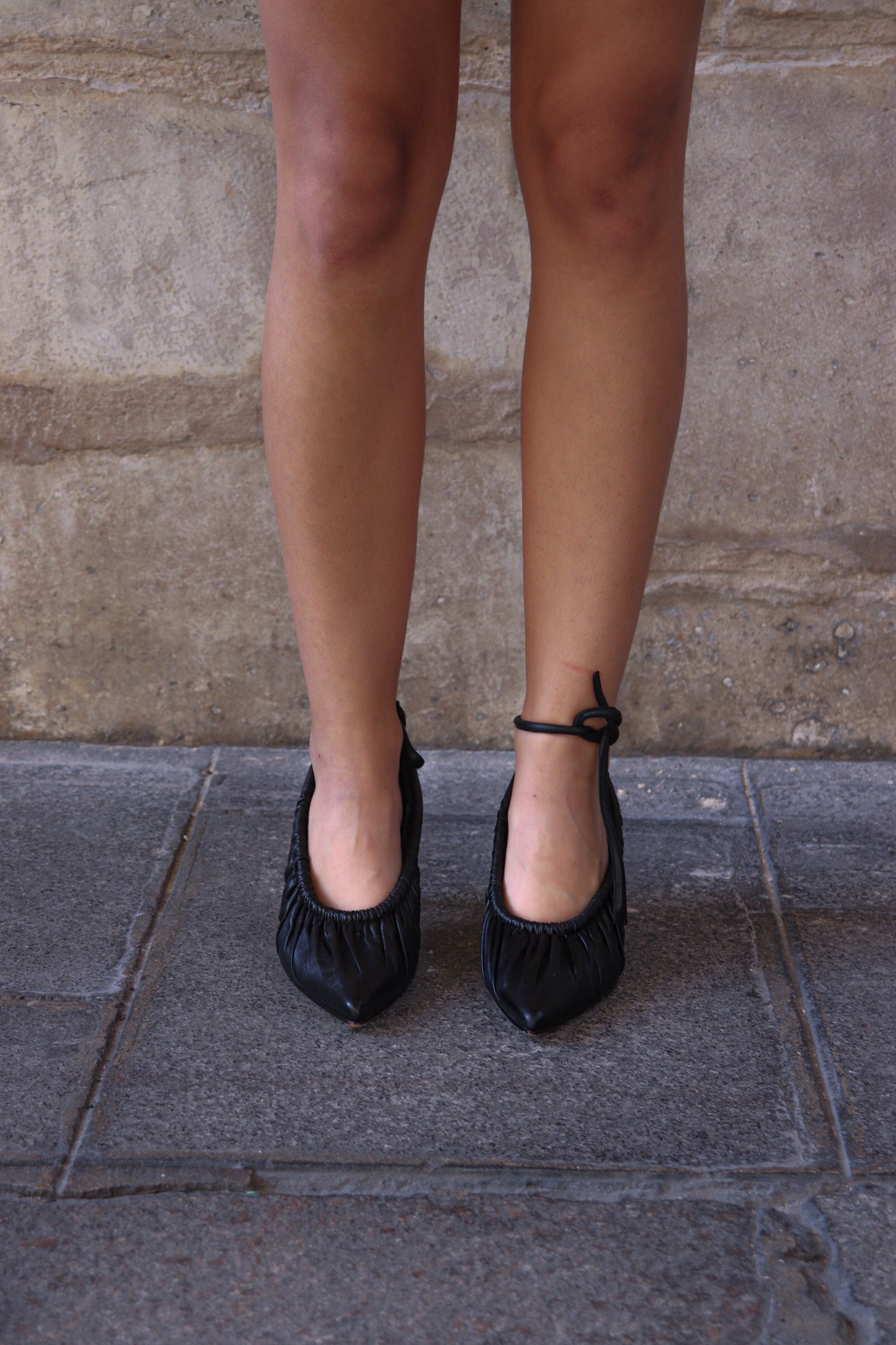 Black classic Heels with Ankle Tie