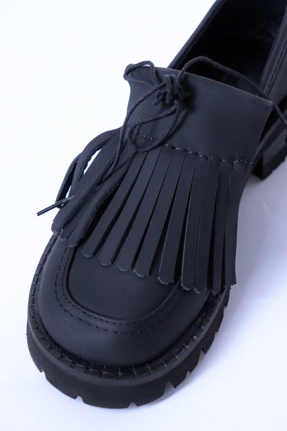 Black Fringe Loafers